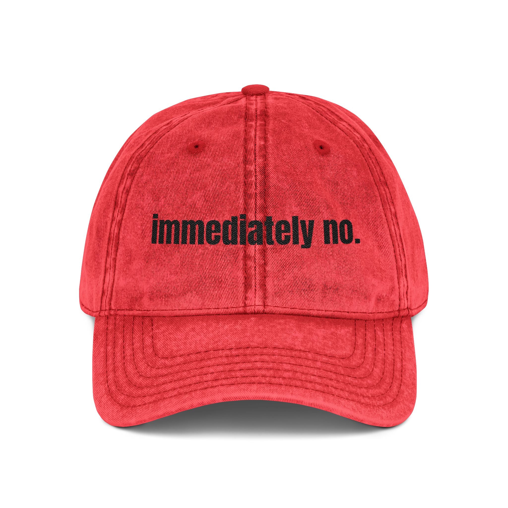 Immediately No. Embroidered Vintage Red Baseball Cap