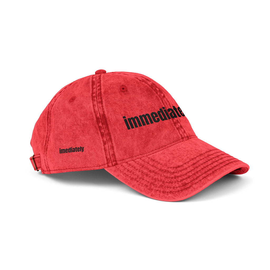 Immediately No. Embroidered Vintage Red Baseball Cap