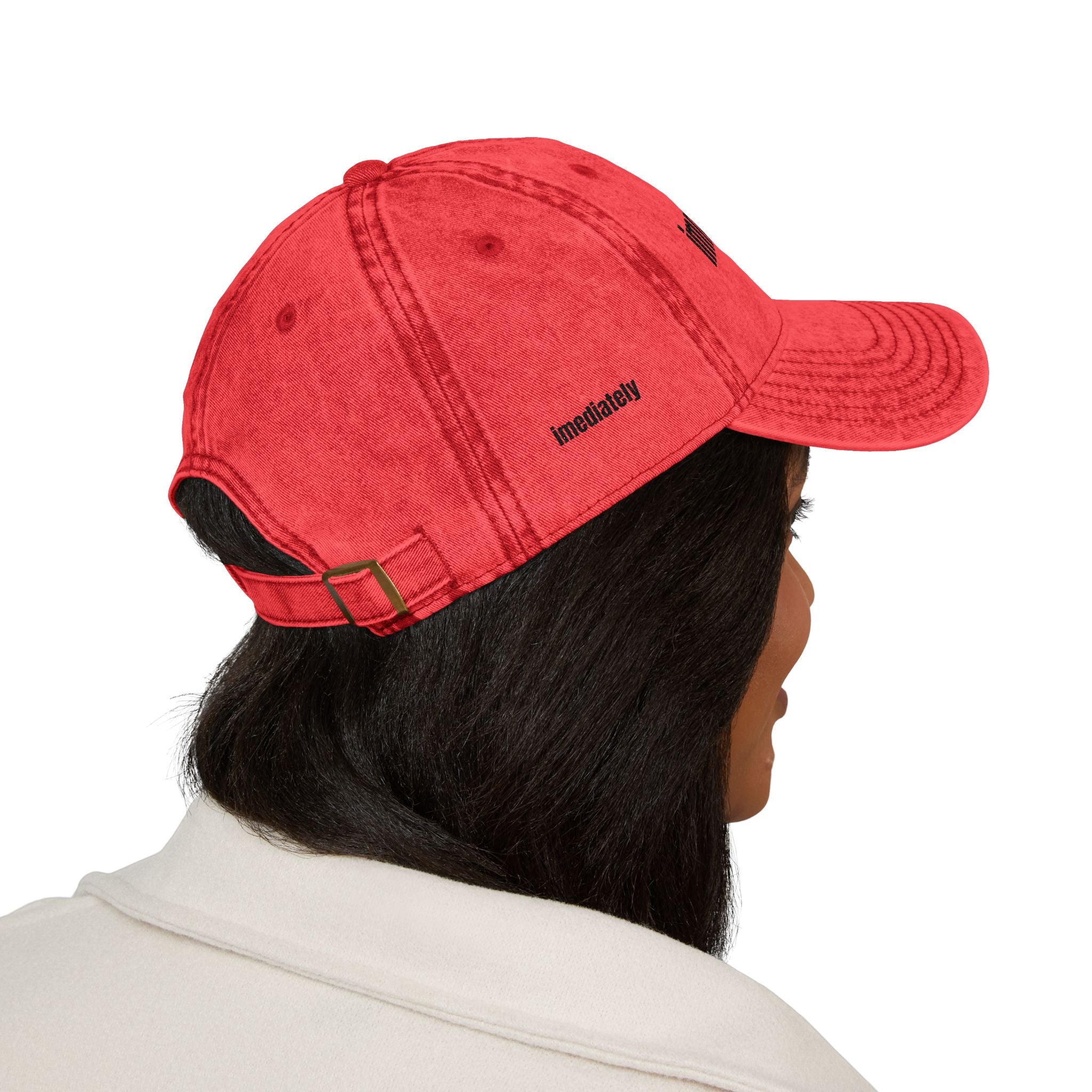 Immediately No. Embroidered Vintage Red Baseball Cap
